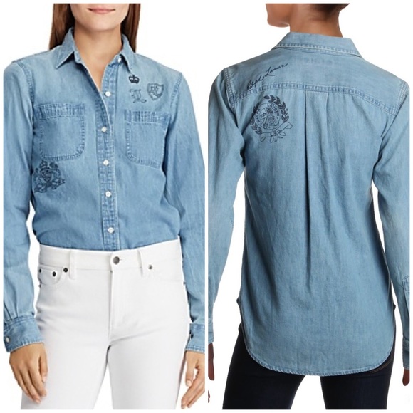 Lauren Ralph Lauren Tops - Lauren Ralph Lauren Printed Chambray Shirt